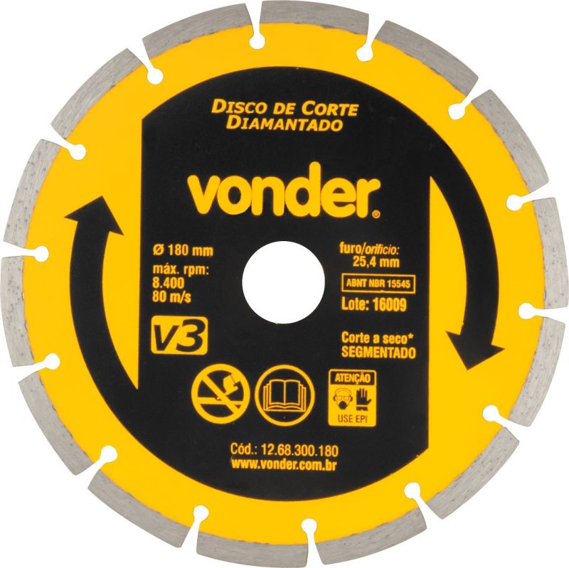 DISCO CORTE DIAM. 07 SEGMENTADO VONDER V3 AMARELO ref. 026494