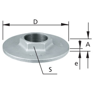 TUPY FLANGE C/SEXTAVADO FERRO GALV. I 2.1/2 ref. 024144