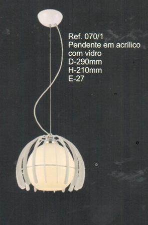 LUMINARIA PENDENTE R.070/1 1 LAMP.C/ALETAS ref. 019001