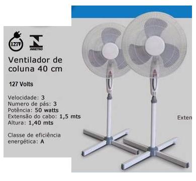 VENTO PEDESTAL 40CM IMP.BRANCO/CINZA ref. 019084