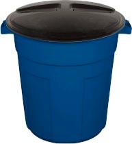 LIXEIRA PLASTICO MULTIUSO 108L C/TAMPA AZ/PT ref. 019279