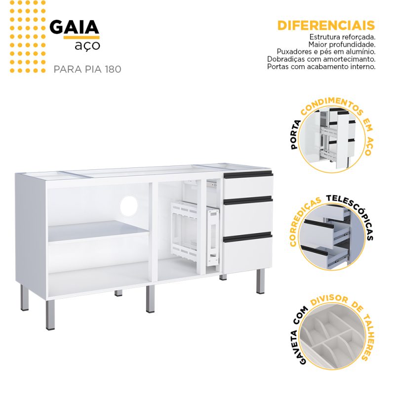 GAB. COZ. ACO 180 GAIA BRANCO ref. 019412 - Imagem 3