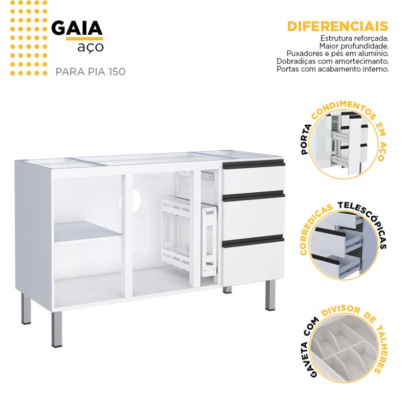 GAB. COZ. ACO 150 GAIA BRANCO ref. 019413 - Imagem 3