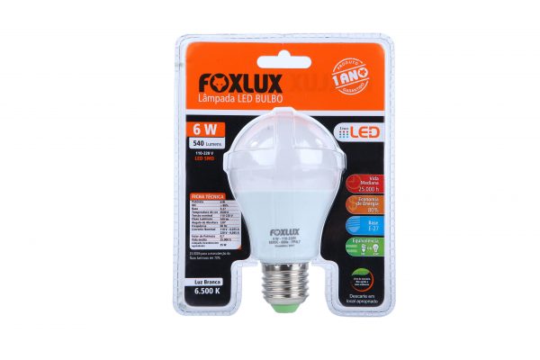LAMPADA LED E27 BULBO  06W 6500K BRANCA BIV ref. 019590