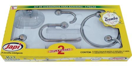 KIT BANHO JAPI SAMBA CROMADO 5 PC JKSC ref. 019813