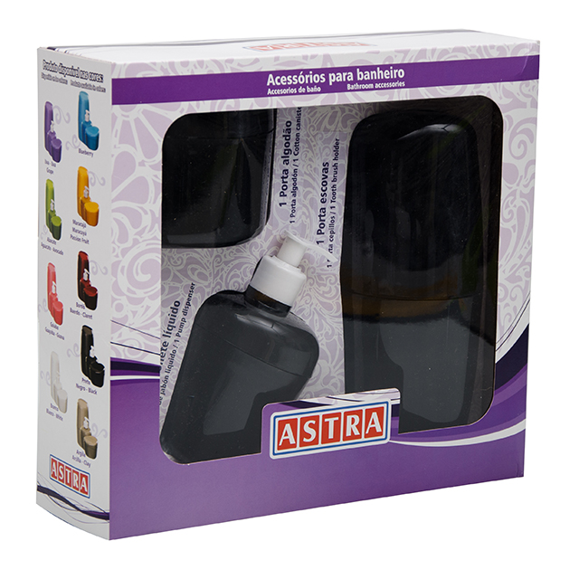 KIT BANHO ASTRA KBB1 3 PC PRETO ref. 019833
