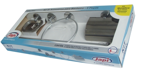 KIT BANHO JAPI INOX    5 PC SILVER JKIS ref. 020197