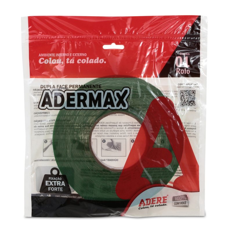 FITA DUPLA FACE  ADERE FORTE  19MM X 20MT LARGA ref. 020818