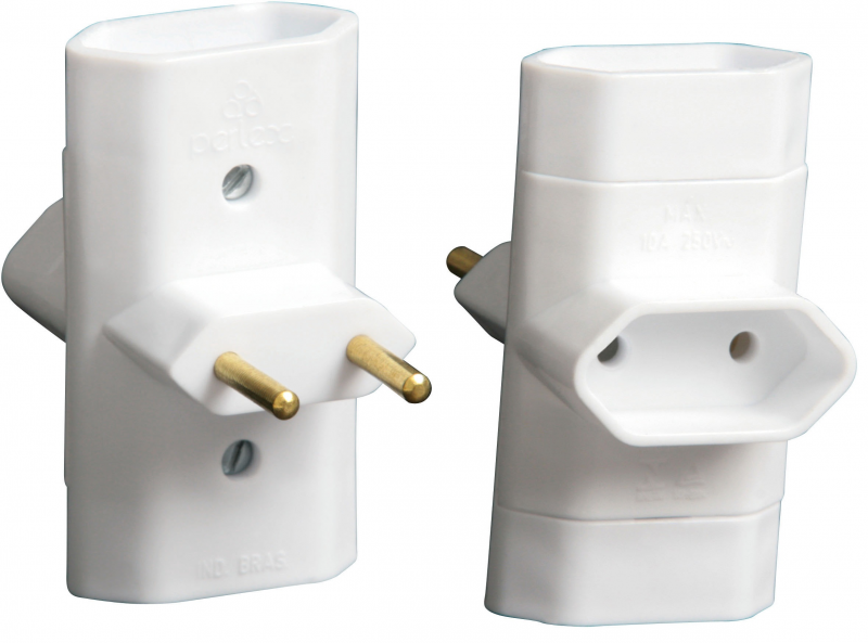 PINO ADAPTADOR  3 SAIDAS 2P 10A      PERLEX 245 ref. 021065