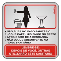 PLACA SINAL.AL.15X15 SANIT.FEMININO PROCEDIMENTOS ref. 021165