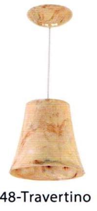 LUMINARIA PENDENTE MARMORIZADA TRAVERTINO ref. 021957