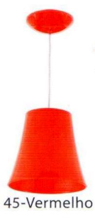 LUMINARIA PENDENTE LISO VERMELHO ref. 021963