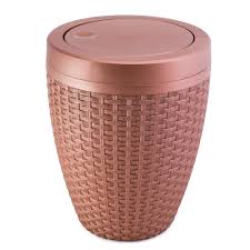 LIXEIRA PLASTICO CESTO MULTIUSO RATTAN 6LT COBRE ref. 022065
