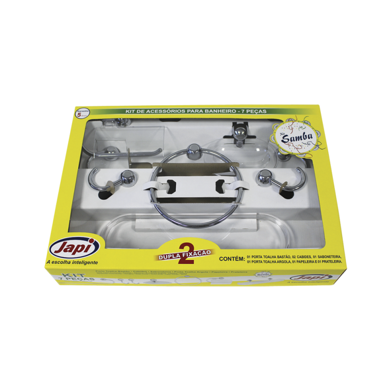 KIT BANHO JAPI SAMBA CROMADO 7 PC JKSC7 ref. 022902