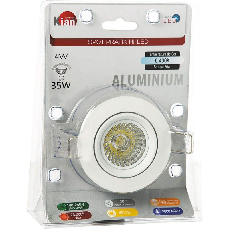 LUMINARIA SPOT DICROICA ALUMINIO LED 4W RED BR ref. 023796