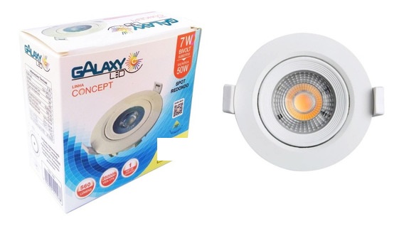 LUMINARIA SPOT DICROICA ABS LED COB 7W REDO BR ref. 023965