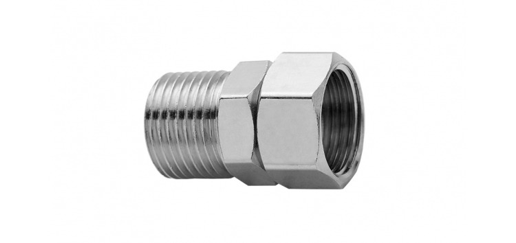 NIPLE METAL  CROMADO PORCA GIRATORIA 1/2 X 1/2 M/F ref. 024093