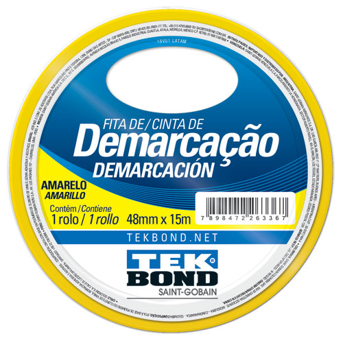 FITA DEMARCACAO ADESIVA TEKBOND 48MM X 15MT AMARELA ref. 024129