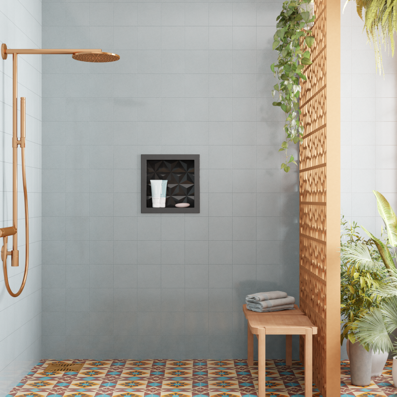 NICHO BANHEIRO MULTI 30X30 PRETO    TEXT TRIANGULO ref. 024399 - Imagem 2