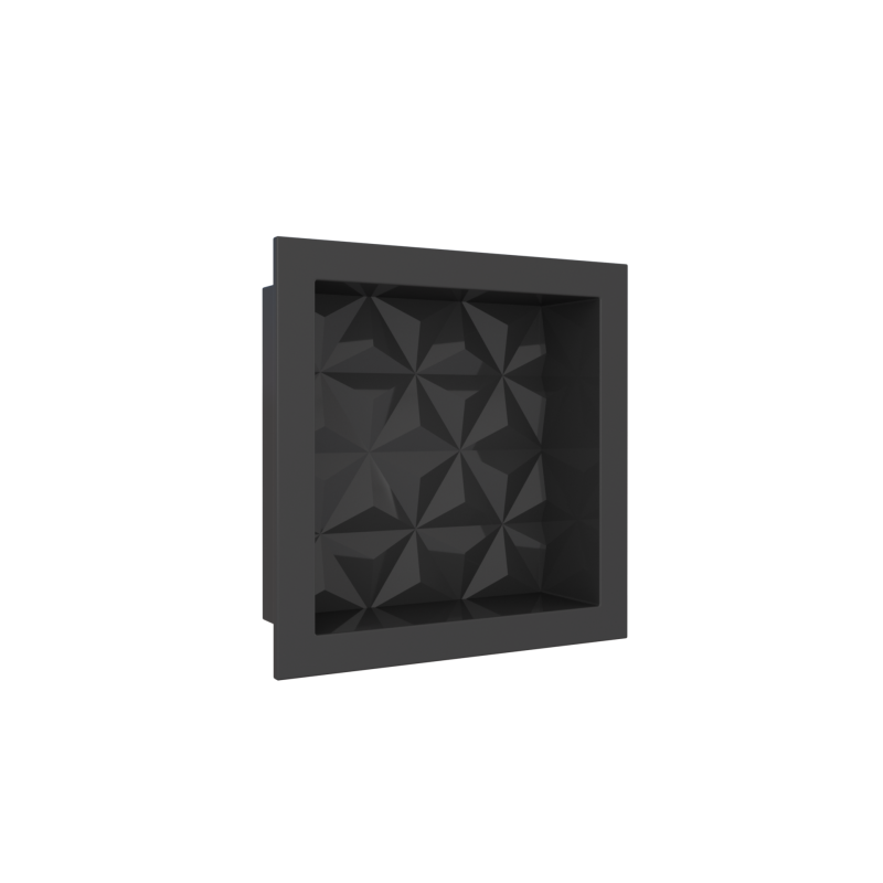 NICHO BANHEIRO MULTI 30X30 PRETO    TEXT TRIANGULO ref. 024399