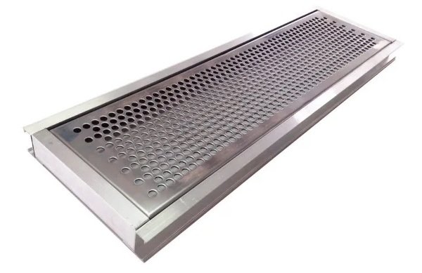 GRELHA  INOX PERFURADA C/CAIXILHO RETA 010X100 ref. 024695