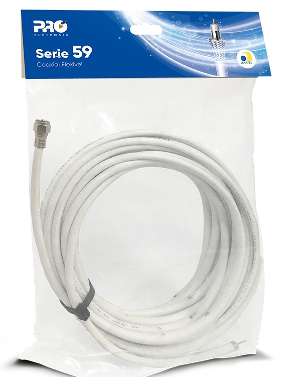 FIO TV CABO COAXIAL RG59  KIT INSTALACAO 15 MT ref. 024787