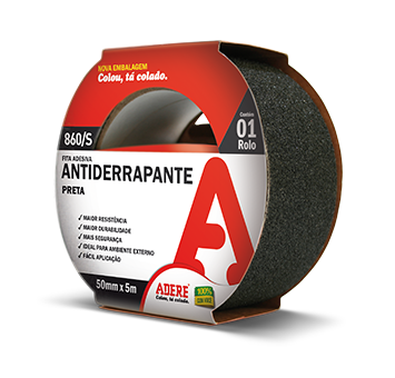 FITA ANTIDERRAPANTE ADERE PRETA 860S 50MM X 05 MT ref. 024822