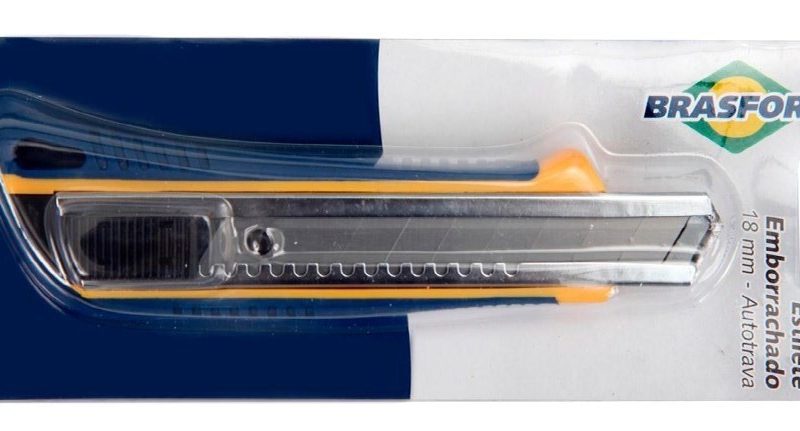 ESTILETE C/LAMINA 18MM BRASFORT EMBORRACHADO 8088 ref. 025307