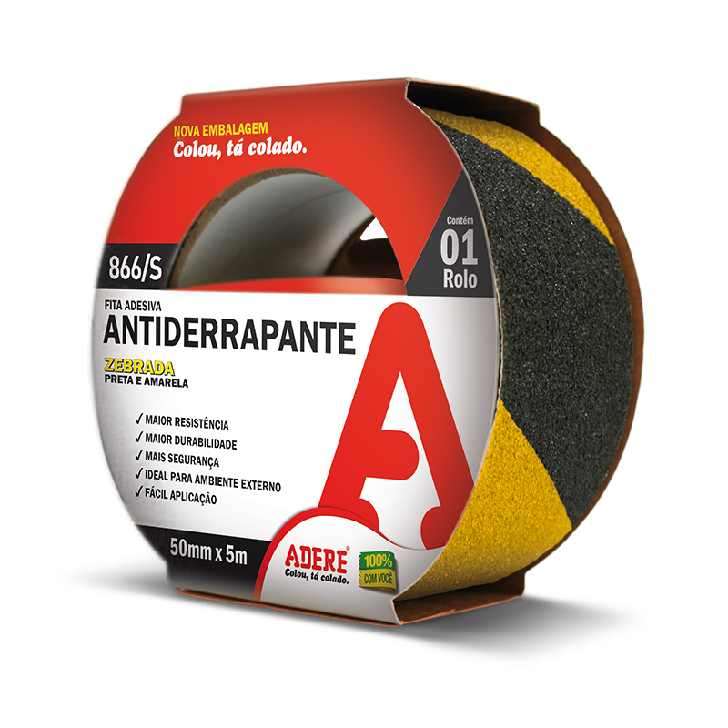 FITA ANTIDERRAPANTE ADERE ZEBRADA 866S 50MM X 05 MT ref. 026024