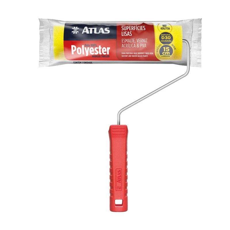 ROLO PINTURA ATLAS POLIEST. AMARELO 15 406/15A ref. 026152
