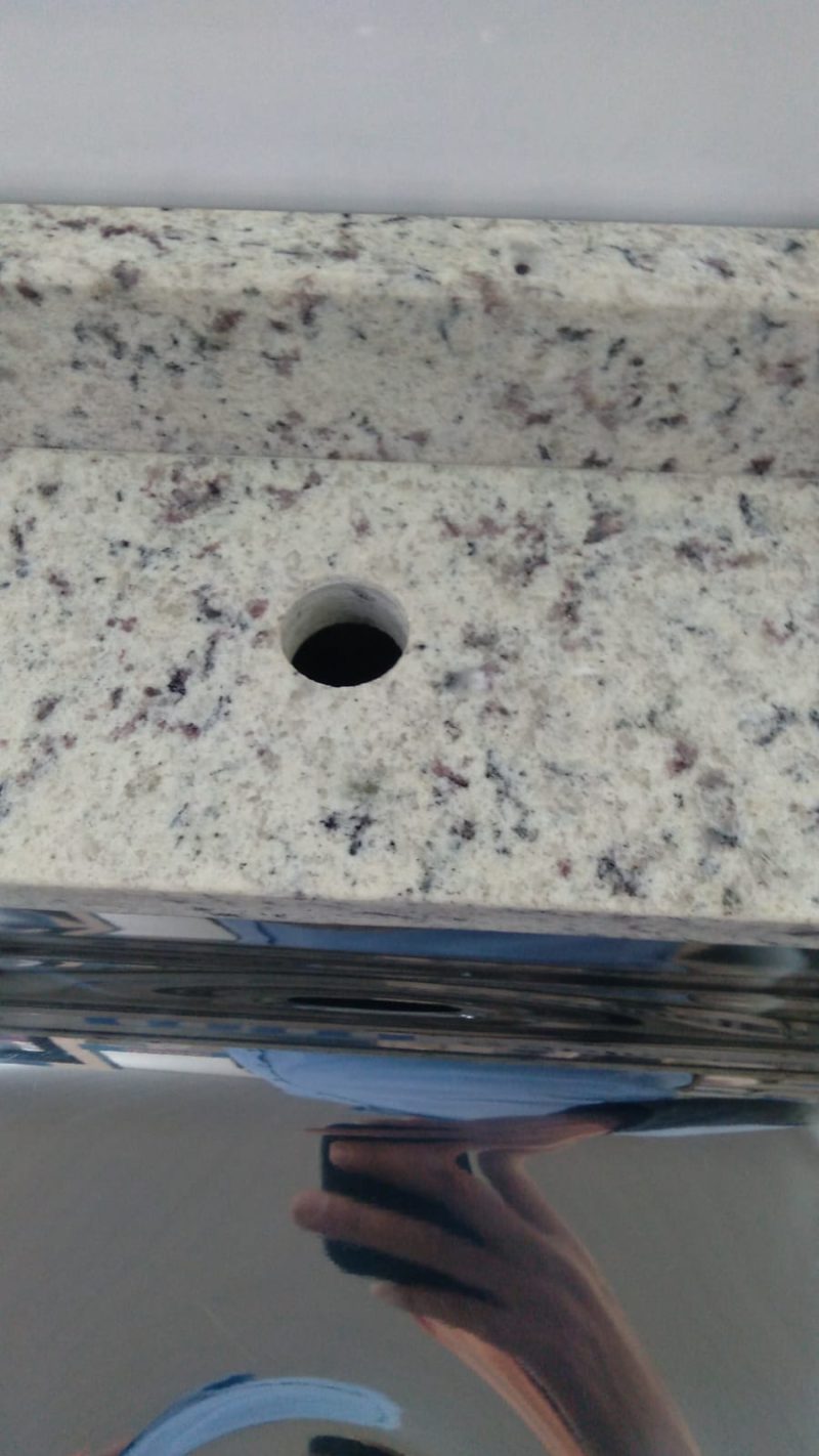 PIA GRANITO 150 BRANCO DALLAS C/ FURO TORNEIRA ref. 026418