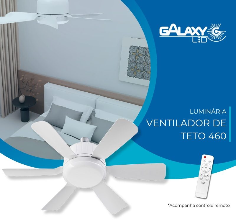 LUMINARIA VENTILADOR TETO 40W 460MM C/ CONTROLE ref. 026853