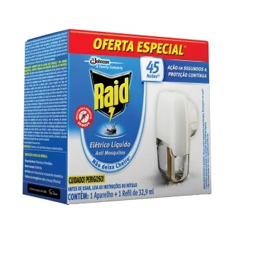 MATA INSETO REPELENTE RAID LIQUIDO 45 NOITES BIV ref. 026858