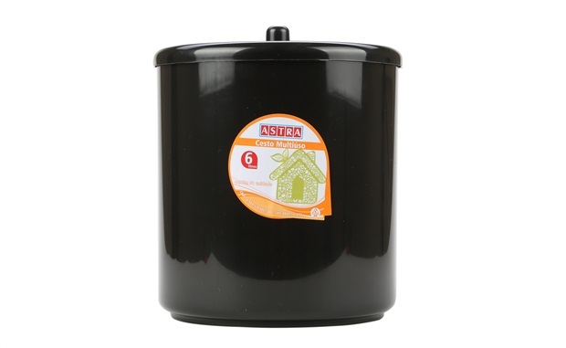 LIXEIRA PLASTICO MULTIUSO 21X25 CT3 PRETO ref. 06.0224