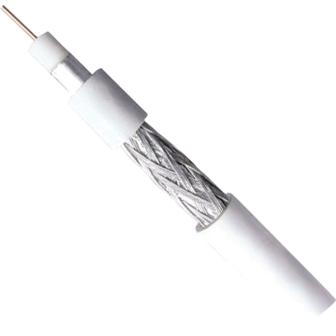 FIO TV CABO COAXIAL RG59 47% BRANCO FINO ref. 07.0019