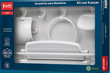 KIT BANHO FORTTI ATTIC 6 PC BRANCO ref. 13.0927