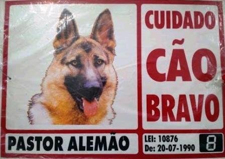 PLACA SINAL. PVC 20X28 PASTOR ALEMAO ref. 12.0675