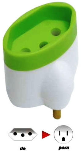 PINO ADAPTADOR 3 PINOS P/ 2P+T 1633 ref. 12.0976