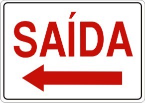 PLACA SINAL. PVC 20X30 SAIDA ESQUERDA ref. 12.1050