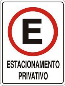PLACA SINAL. PVC 20X30 ESTACIONAMENTO PRIVATIVO ref. 12.1052