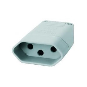 PINO FEMEA 3 FUROS 20A 2P+T CINZA 2046 ref. 12.1061