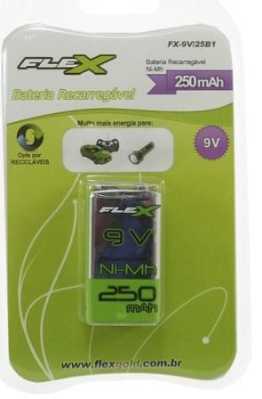 PILHA RECARREGAVEL BATERIA 9V 250MAH ref. 12.1167
