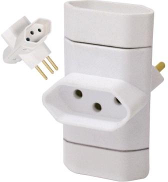 PINO ADAPTADOR  3 SAIDAS 2P+T 10A PERLEX 345 ref. 12.1359