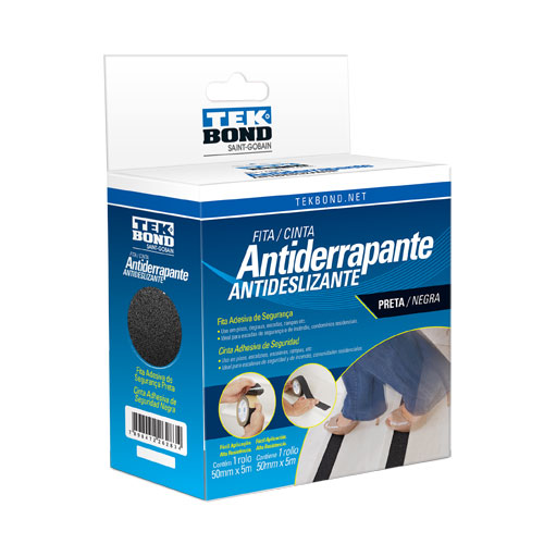 FITA ANTIDERRAPANTE TEKBOND PRETA    50MM X 05 MT ref. 14.1402