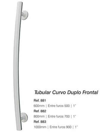 PUXADOR TUBO CV FRONTAL 60CM POLIDO ref. 14.1906