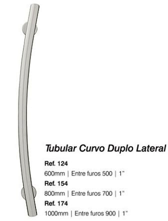 PUXADOR TUBO CV LATERAL 80CM POLIDO ref. 14.1913