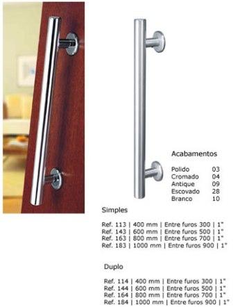 PUXADOR TUBO    RETO    80CM ESCOVA ref. 14.1923