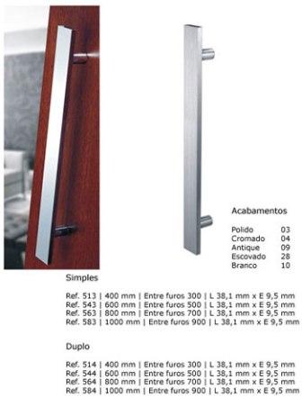 PUXADOR PLANO    RETO    60CM POLID ref. 14.1926