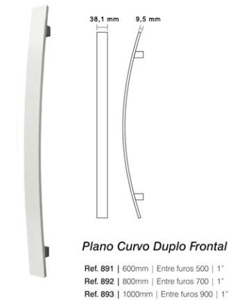 PUXADOR PLANO CV FRONTAL 80CM POLID ref. 14.1934
