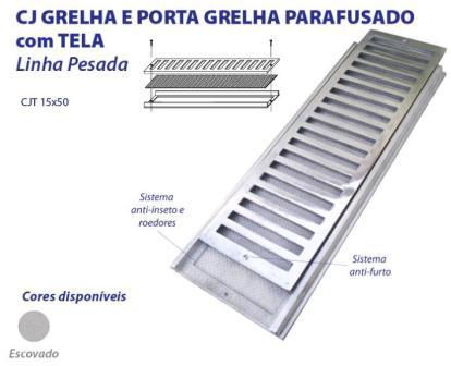 GRELHA ALUMINIO C/CAI.C/TELA 15X050 ref. 31.0083